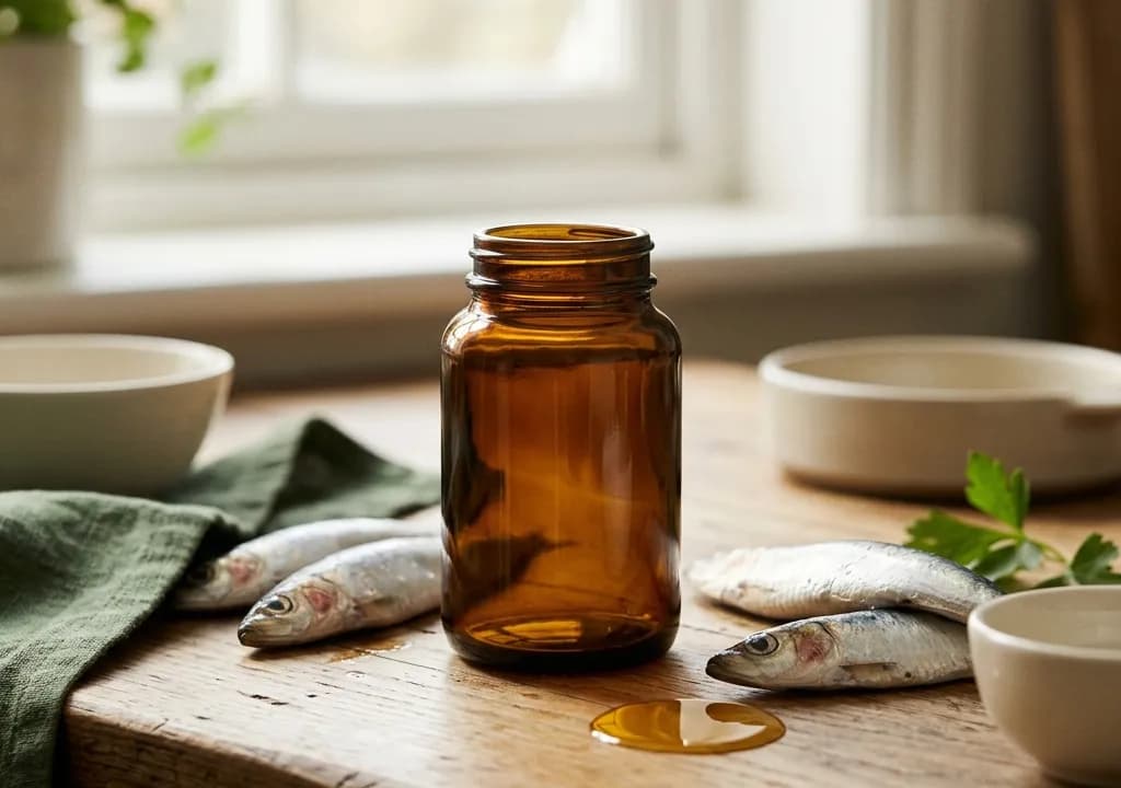 Brûleur Oméga dans son décor — ingrédients naturels associés à la formule